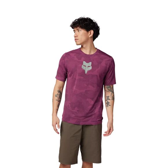 Fox Racing Mens Ranger TruDri Sangria Pink Camo Print T-shirt Jersey Crew Sz M - Picture 1 of 12